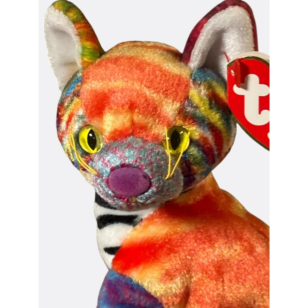 Ty Beanie Baby Kaleidoscope Tie-Dye Plush Cat Stuffed Animal 2000 Collectible 8 - Picture 2 of 13